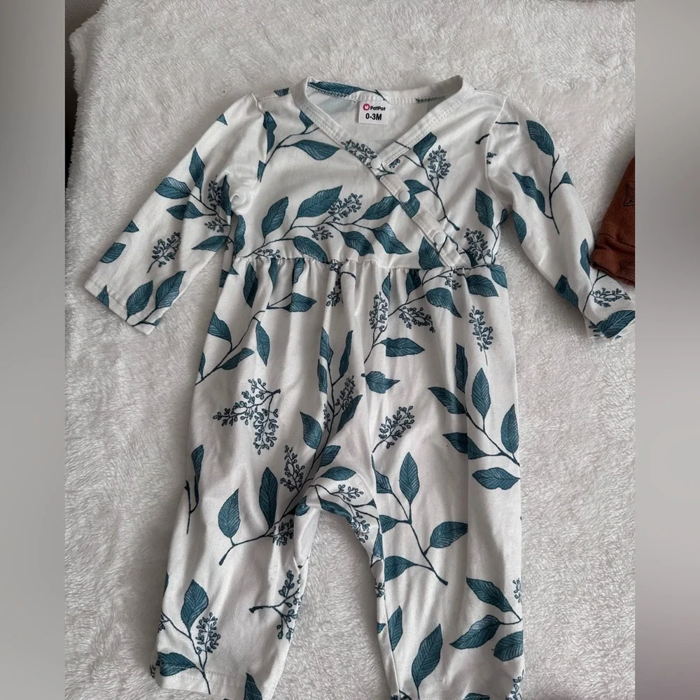 NEWBORN SET 5pc Baby Girl Boutique Bundle 0-3 Months Rompers